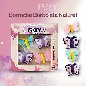 Borracha borboleta nature - CX 4 UND - FOFY