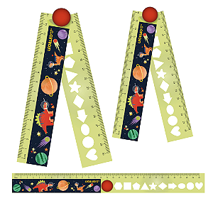 Régua dobrável  15 CM/30 CM DINO SPACE - BLISTER C/ 1 UND - LEO E LEO