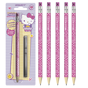 Lapiseira Pencil  2.0 HELLO KITTY - BLISTER C/ 1 LAPISEIRA + 5 GRAFITES - LEO E LEO