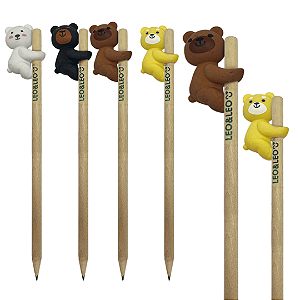 Kit lápis com borracha ursinhos  - BLISTER 1 UND - LEO E LEO