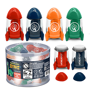 Apontador foguete com depósito DINO SPACE - POTE C/ 12 UND - LEO E LEO
