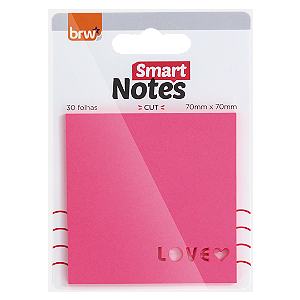 Bloco Smart notes 70X70MM - CUT LOVE - 30 FLS - BLISTER C/ 1 BLOCO - BRW