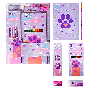Kit de Papelaria Patinhas 27 PCS - UND  - FOFY