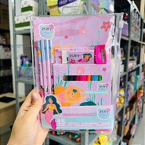 Kit de Papelaria SEREIA ENCANTADA 15 PCS - FOFY