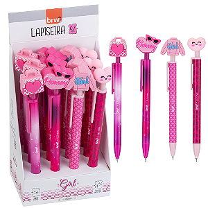 Lapiseira plástica divertida 0,7MM - GIRL  - DISPLAY C/ 12UND - BRW