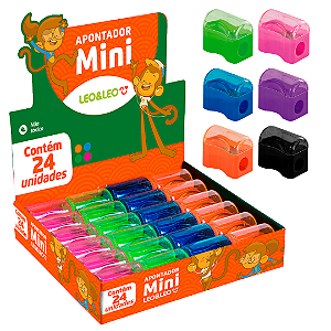 Apontador mini depósito - CX/24 UND - LEO E LEO