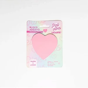 Bloco Adesivo PINK VIBES TRANSPARENTE 72X72MM 50F - UND - LEOARTE