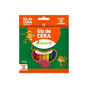 Giz de cera 12 CORES FINO 8X88MM - LEO E LEO