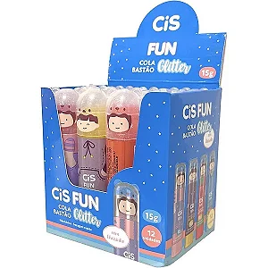 Cola em bastão FUN GLITTER 15G - DISPLAY C/12 UND - CIS