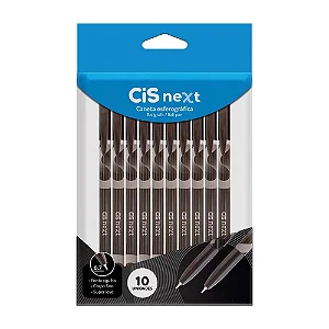 Caneta Esferográfica CIS NEXT - PCT C/10 UND - PRETAS  - CIS