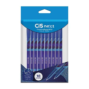 Caneta Esferográfica CIS NEXT - PCT C/10 UND - AZUIS - CIS