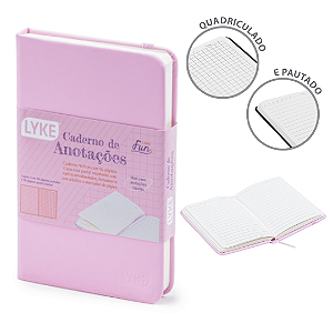 Caderno de anotações Pautado ROSA  - UNIDADE - LYKE
