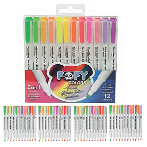 Marca texto - Fineliner 12 CORES  - FOFY