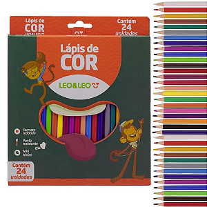 Lápis de cor 24 CORES resina redondo FLEX  - LEO E LEO