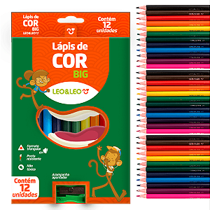 Lápis de cor 12 CORES BIG 150MM - LEO E LEO
