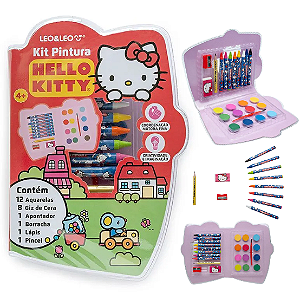 Kit Pintura Cores dos personagens  HELLO KITTY - ESTOJO C/ 24 PECAS - LEO e LEO