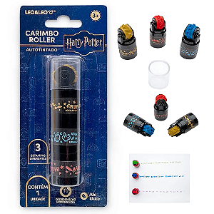 Carimbo Roller Autotintado 3 Estampas HARRY POTTER  - BLISTER C/ 1 UND - LEO E LEO