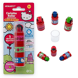 Carimbo Roller  Autotintado 3 Estampas HELLO KITTY - BLISTER C/ 1 UND - LEO E LEO