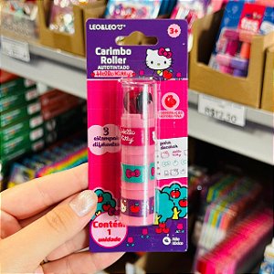 Carimbo Roller Autotintado 3 Estampas HELLO KITTY - BLISTER C/ 1 UND - LEO E LEO