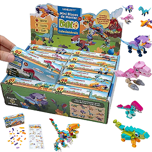 Bloco de montar MINI DINO - 01 UND SORTIDAS - LEO E LEO