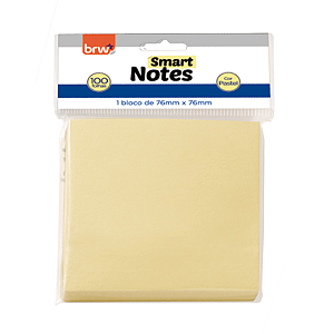 Bloco Smart Notes 76X76MM- AMARELO PASTEL - 50FLS - 1 BLOCO - BRW