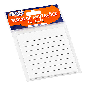Bloco Smart Notes  76X76MM PAUTADO - BRANCO - 50FLS - 1 Bloco - BRW