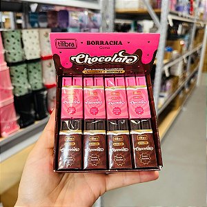 Borracha Chocolate Com cheirinho - CAIXA 24 UNIDADES  - TILIBRA