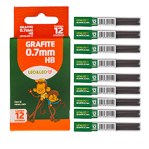 Grafite  HB 0.7MM 12 MINAS CX/12 TUBOS - LEO E LEO