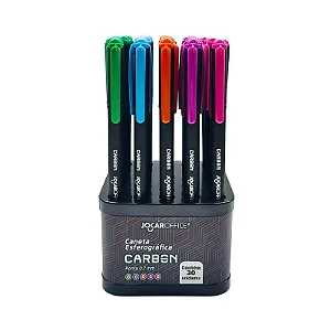 Caneta ESF. CARBON 0.7 COLORIDA - DISPLAY C/ 30 UNID. SORTIDAS - JOCAR OFFICE
