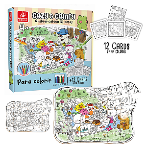 Quebra Cabeça-  30 PCS PARA COLORIR - COZY & COMFY - Brincadeira de Criança