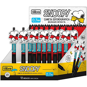 Caneta Retrátil 0.7MM RT SNOOPY - CX 12 UND - TILIBRA