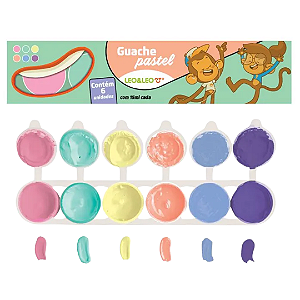 Guache Pastel - CAIXA C/6 CORES 15ML POR POTE - LEO E LEO