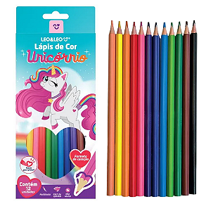Lápis de cor Coração Unicórnio  - CAIXA C/12 UNID. - LEO E LEO