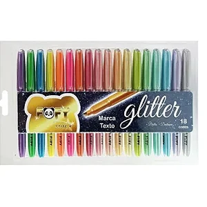 Marca texto glitter 18 CORES - FOFY