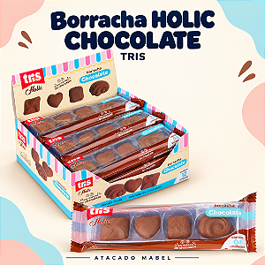 Borracha Holic CHOCOLATE c/ Cheirinho - BLISTER 4 Borrachas - TRIS