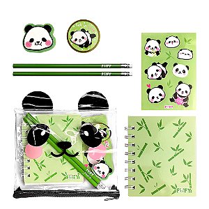 Kit Escolar Panda - KIt 6 PEÇAS - FOFY