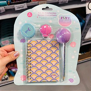 Kit de Anotações SEREIA ENCANTADA - KIT 4 PEÇAS  - FOFY