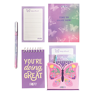 Kit de Anotação BUTTERFLY SPRING - KIT 4 Peças  - FOFY