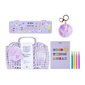 Kit Artistico POMPOM LILAS - KIT 8 PEÇAS  - FOFY