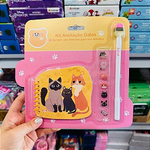 Kit Anotação GATOS - KIT 3 PEÇAS   - FOFY