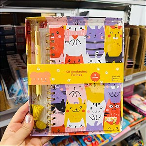 Kit anotação FELINOS - CAIXA 3 PEÇAS  - FOFY