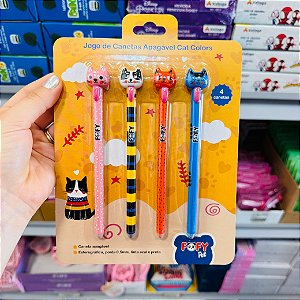 Jogo Caneta CAT COLORS - BLISTER 4 UND  - FOFY