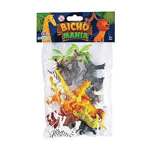 Brinquedo Animal bichos da Selva (12 PECAS) - POLIBRINQ