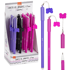 Caneta Esferográfica DIVERT GEL APAG 0.7MM LAÇOS - DISPLAY C/ 12UND - BRW
