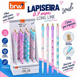 Lapiseira Plástica 0,7MM LONG LINE - DISPLAY C/ 12UND - BRW
