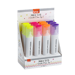 Marca texto ponta dupla CLEAN TIP - DISPLAY C/ 12UND - BRW