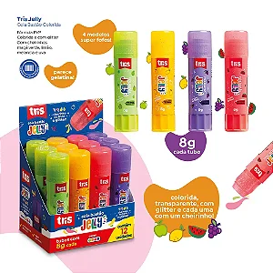 Cola bastão JELLY 8G - DISPLAY  12 UND - TRIS