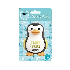 Apontador 2 Furos com Borracha PINGUIM - FOFY