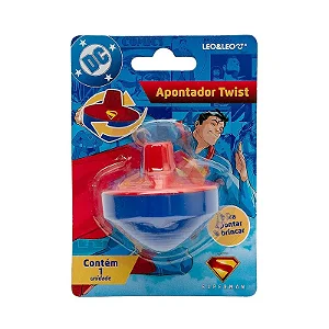 Apontador TWIST c/ Depósito SUPERMAN - BLISTER C/ 1 UND - LEO E LEO