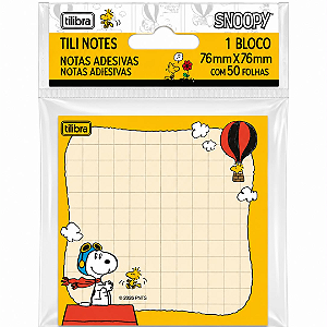 Bloco Tilinotes SNOOPY 76X76MM - BLISTER 1 UND - TILIBRA